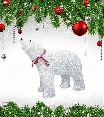 Фигурка светодиодная «Белый медведь 1» 48x60см (09563) ULD-M6048-120/STA