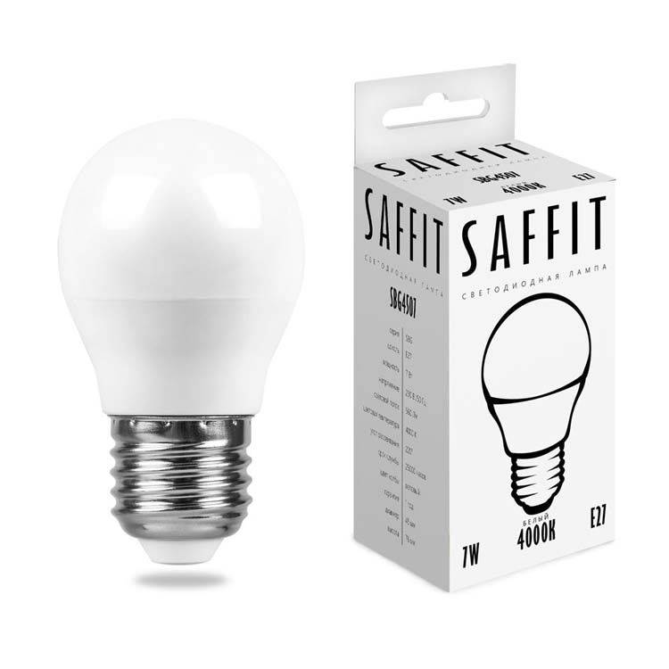 Светодиодная лампа Saffit SBG4507 55037 E27 7Вт Белый 4000К