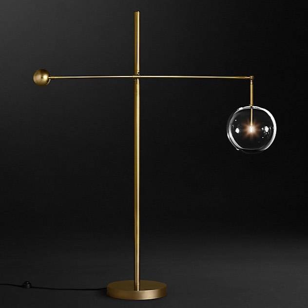 Напольный светильник Restoration Hardware Glass Globe Mobile Lever Lacquered Burnished Brass