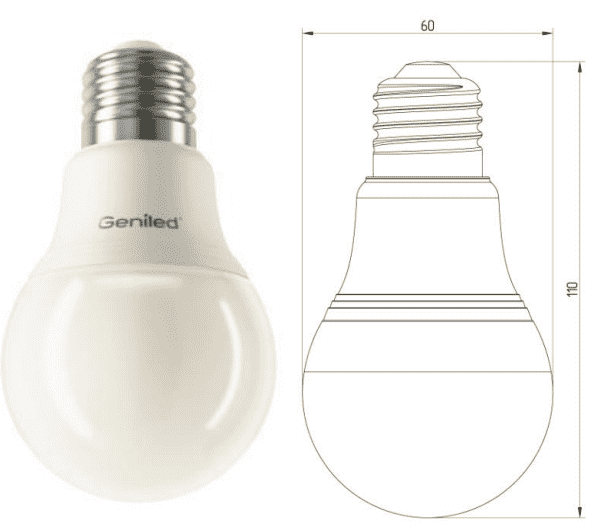 Светодиодная лампа Geniled "Груша" А60 01211 Е27 10Вт Нейтральный белый 4200К