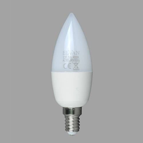 Светодиодная лампа Elvan E14-7W-3000К-C37candle E14 7Вт Теплый белый 3000К