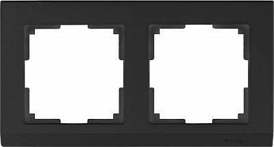 Рамка Stark на 2 поста черный WL04-Frame-02-silver/black 4690389048845