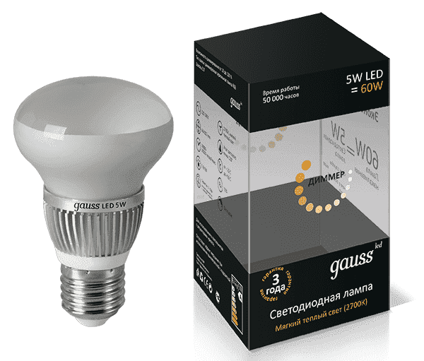 Светодиодная лампа Gauss R63 LED EB106102105 E27 5Вт 2700К