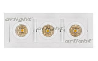 Встраиваемый светильник Arlight CL-KARDAN-S260x102-3x9W Warm (WH, 38 deg)