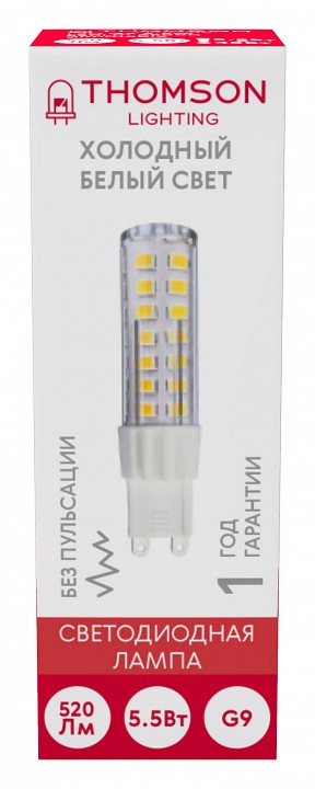 Лампа светодиодная Thomson G9 G9 5.5Вт 6500K TH-B4248