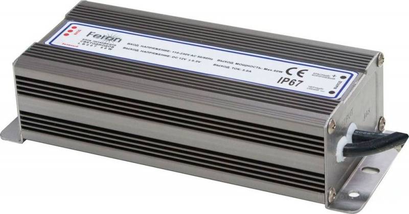 21492 Трансформатор электронный для светодиодной ленты 60W 12V IP67 (драйвер), LB007 FERON