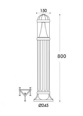 Светильник уличный наземный FUMAGALLI SAURO 800. D15.554.000.BXD1L