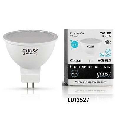 Светодиодная лампа Gauss Elementary MR16 LD13527 GU5.3 7Вт 4100К