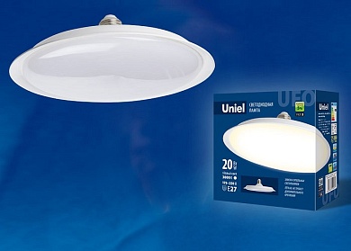 Лампа светодиодная Uniel E27 20Вт 3000K LED-U165-20W/3000K/E27/FR PLU01WH