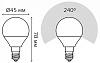 Лампа светодиодная Gauss LED Elementary Globe E14 6Вт 4100K 53126